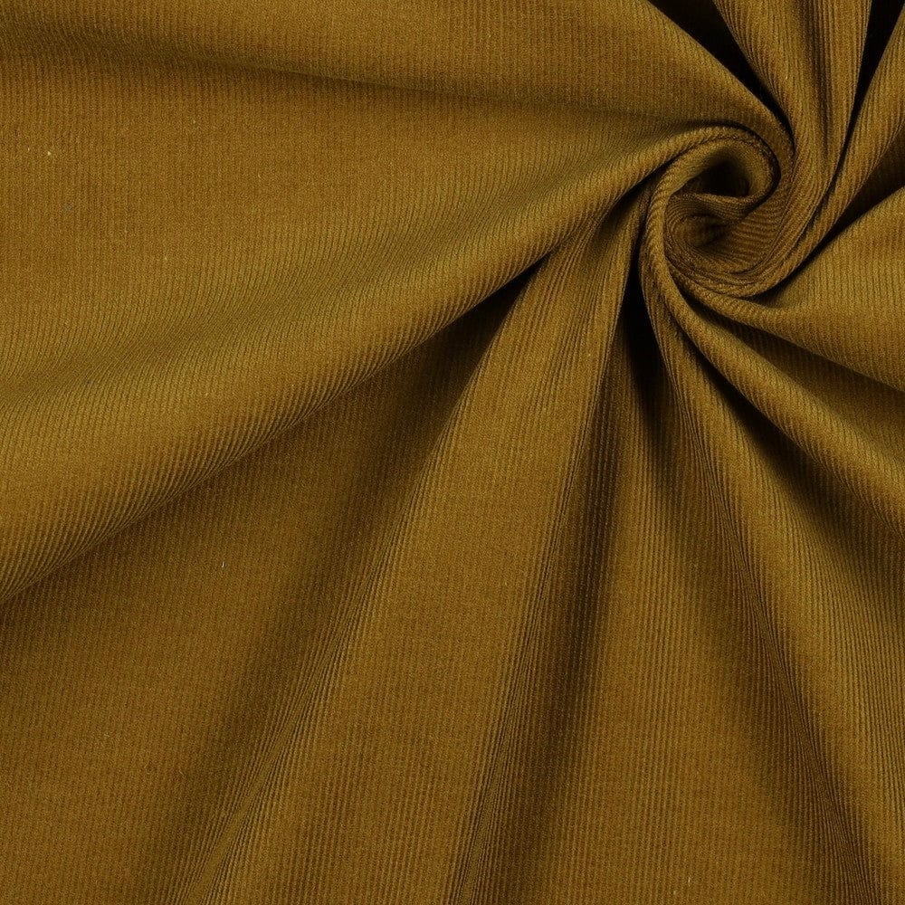 Fine cotton corduroy - greenish brown 145 g/m²