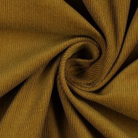 Fine cotton corduroy - greenish brown 145 g/m²