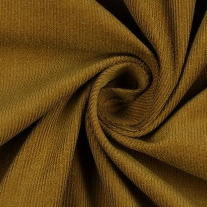 Fine cotton corduroy - greenish brown 145 g/m²
