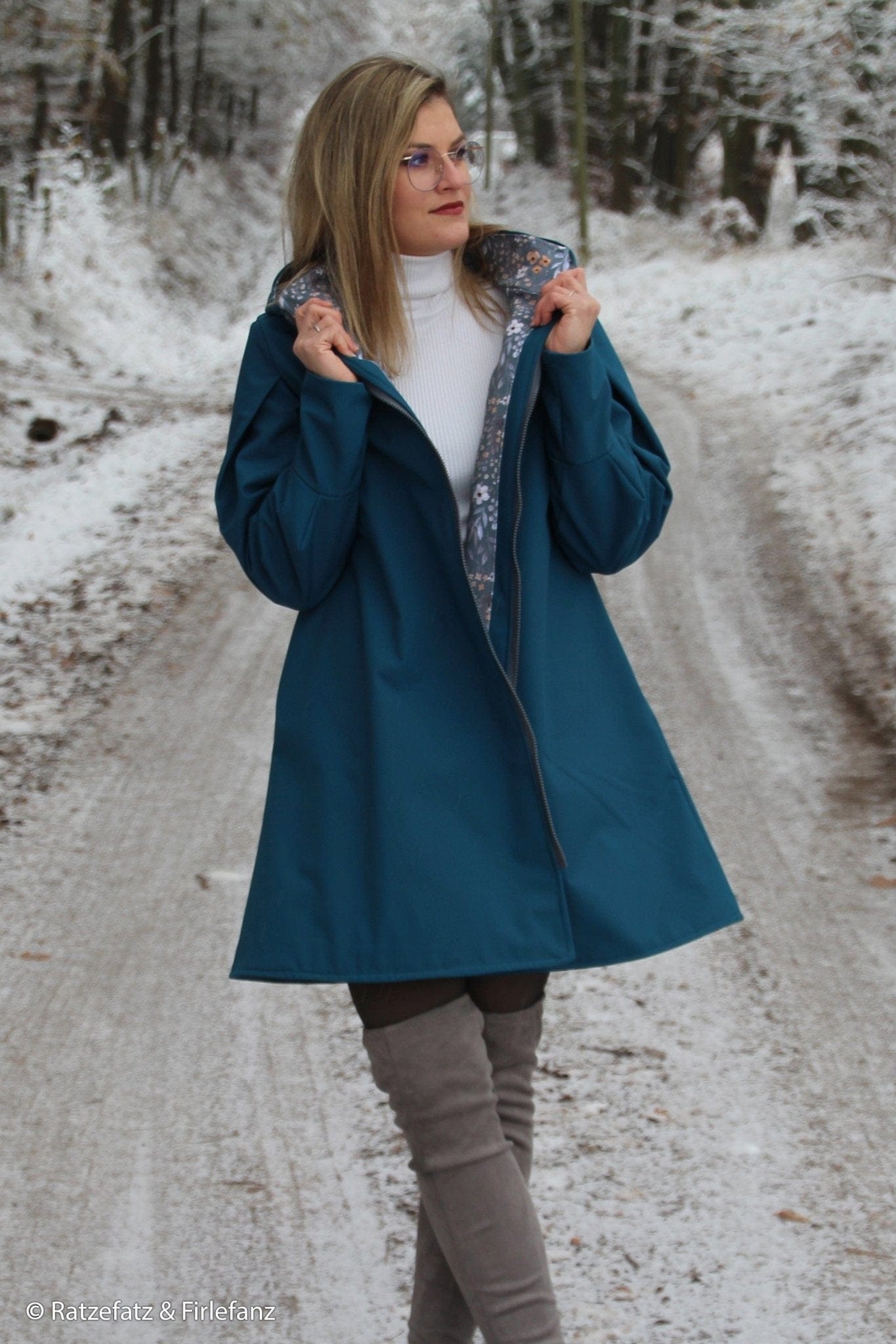 Softshell fabric - smoky denim blue 300 g/m²