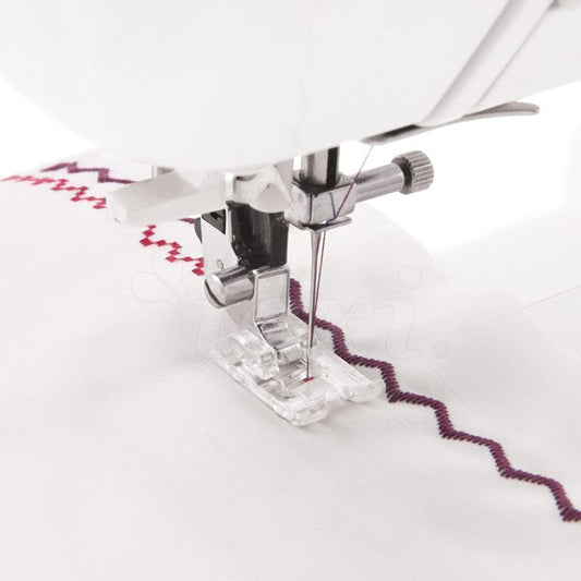 Sewing machine foot for decorative stitches