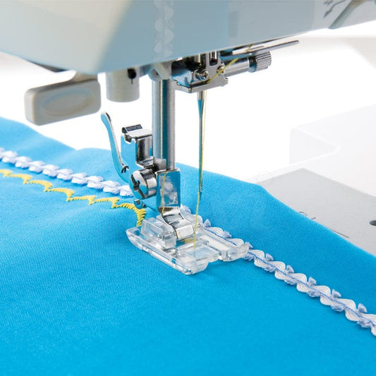 Sewing machine foot for decorative stitches