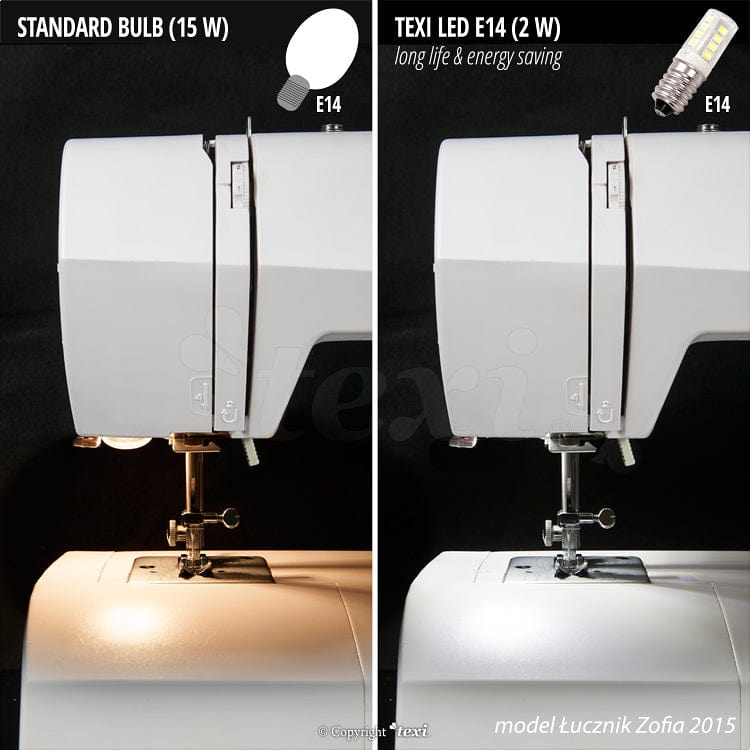 Nähmaschinenlampe LED E14 2W 230V, weißes Licht
