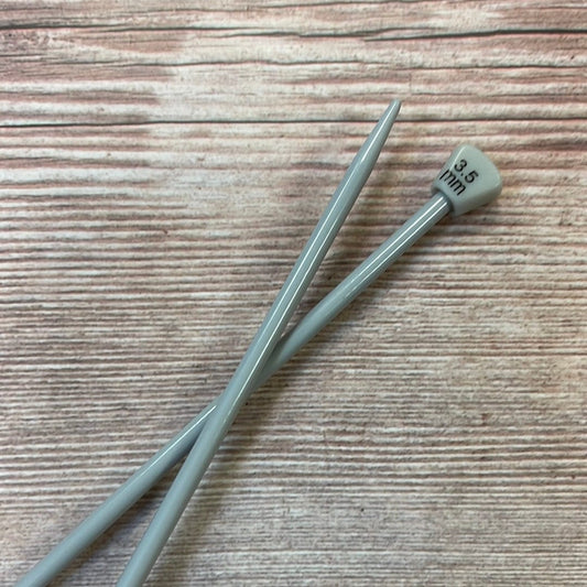 Straight aluminum knitting needles 30 cm 3.5 mm