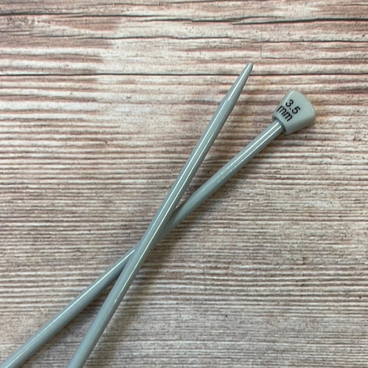 Straight aluminum knitting needles, 35 cm, 3.5 mm