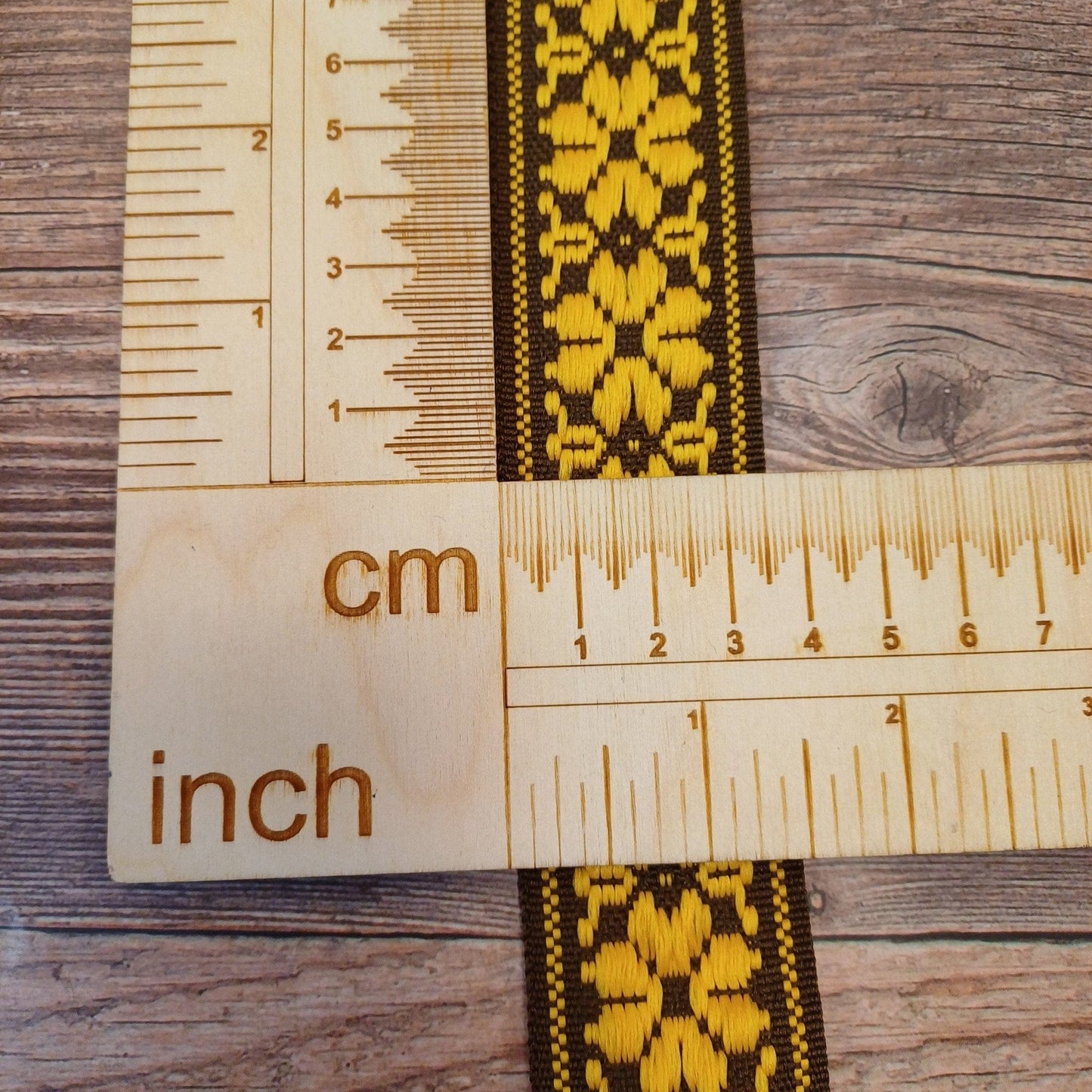 Ethnic ribbon, sash 36mm-yellow-LV