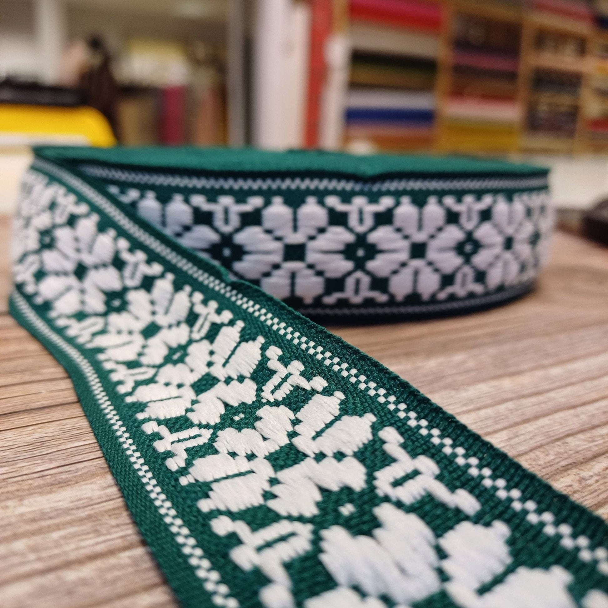 National ribbon, 36 mm belt-green-LV
