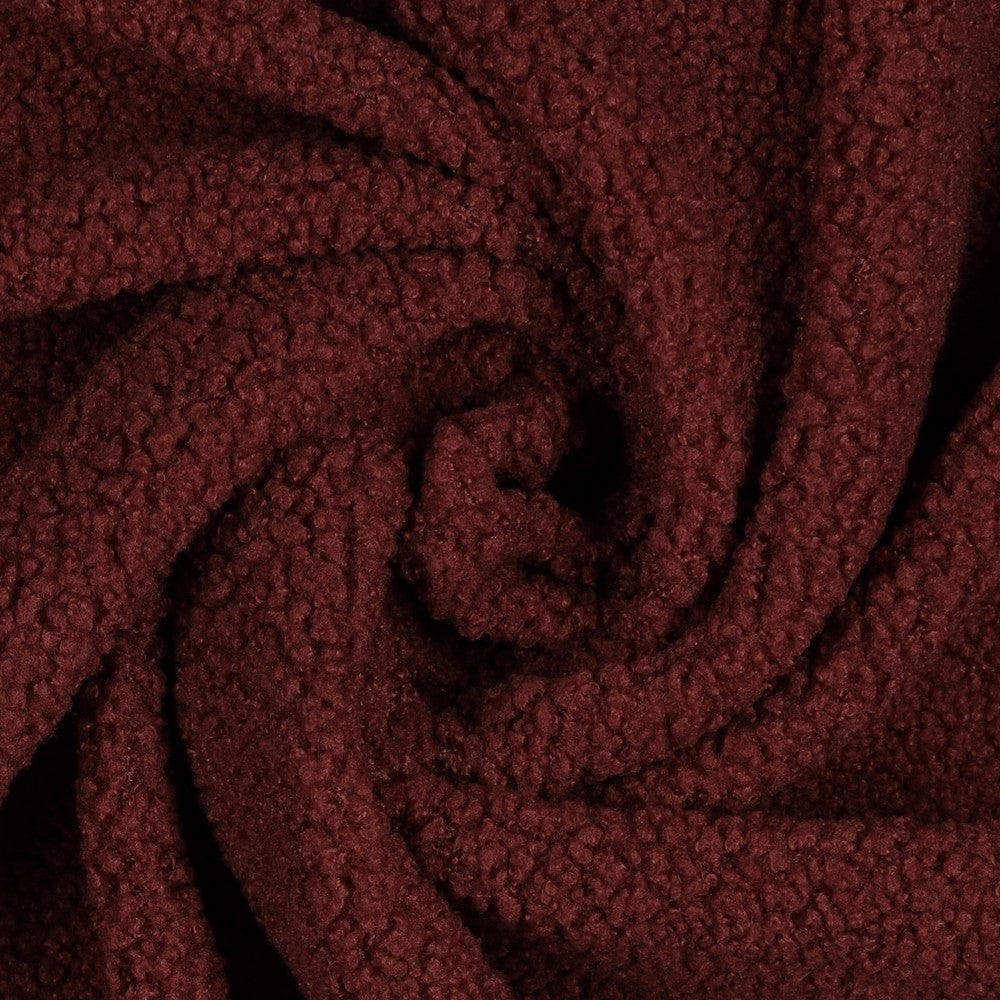 Tissu teddy bordeaux 270 g/m²