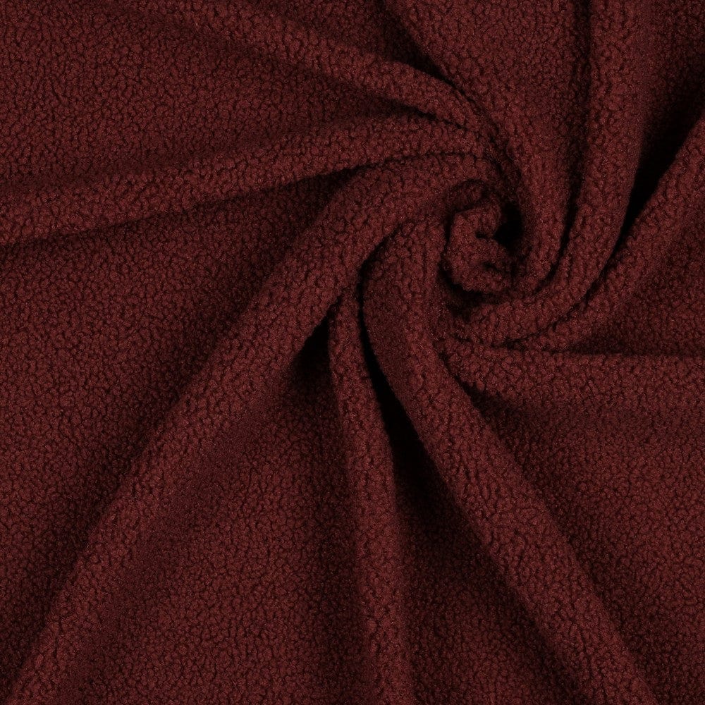 Tissu teddy bordeaux 270 g/m²