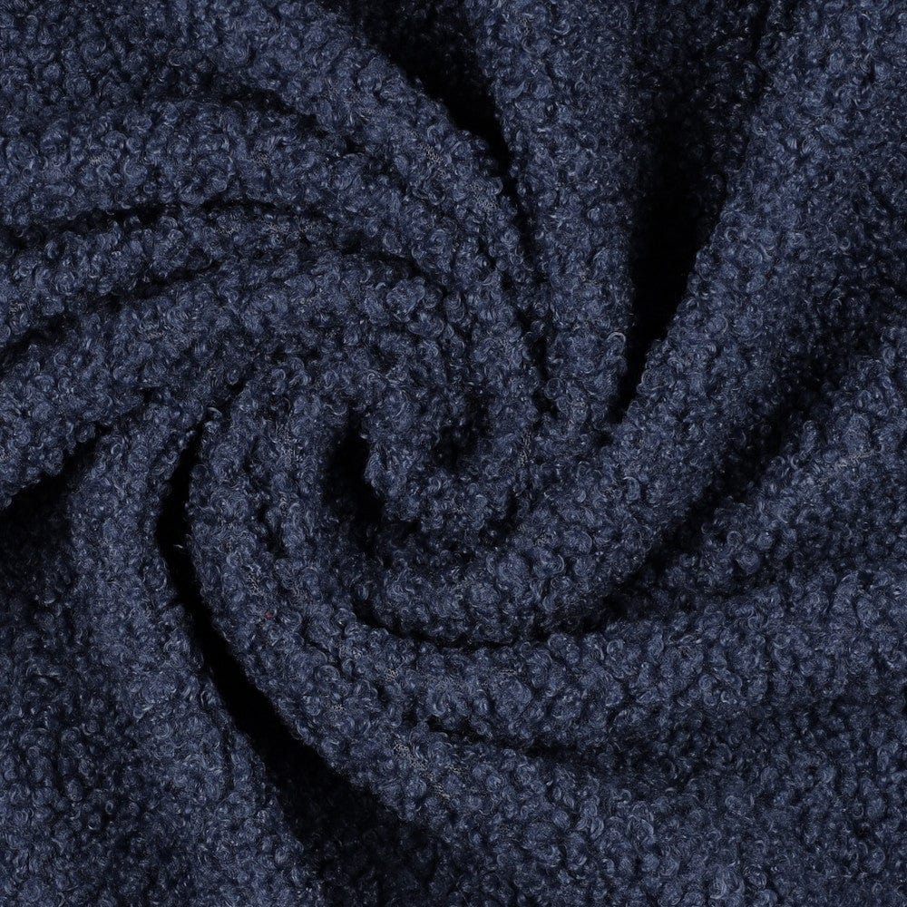 Tissu teddy bleu denim 270 g/m²