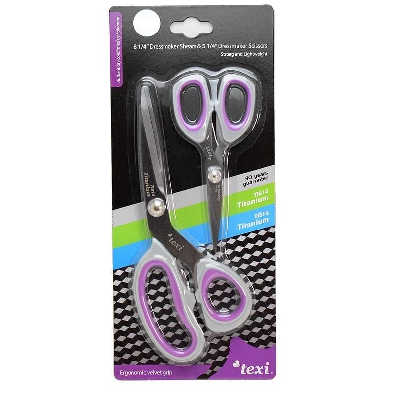 TEXI TITANIUM Ensemble de ciseaux à tissu (13 cm) et (21 cm)