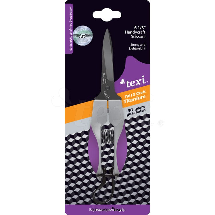 ciseaux TEXI TITANIUM CRAFT revêtus de titane pour matériaux épais (16 cm)