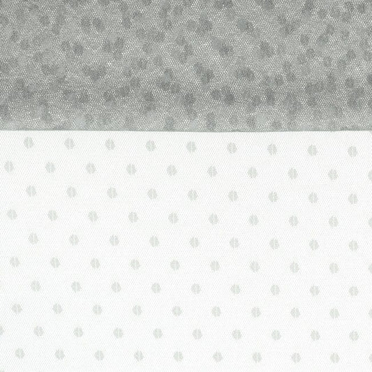 Tulle à pois gris clair