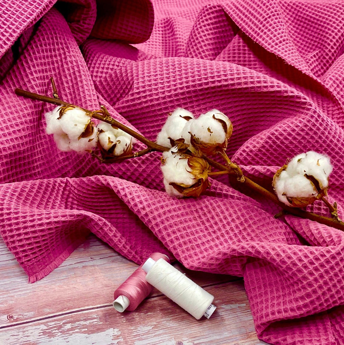 waffle fabric - fuchsia 230 g/m²