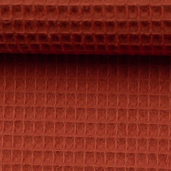 Waffle fabric - brick red (Brick) 230 g/m²