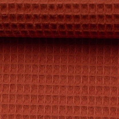 Waffle fabric - brick red (Brick) 230 g/m²