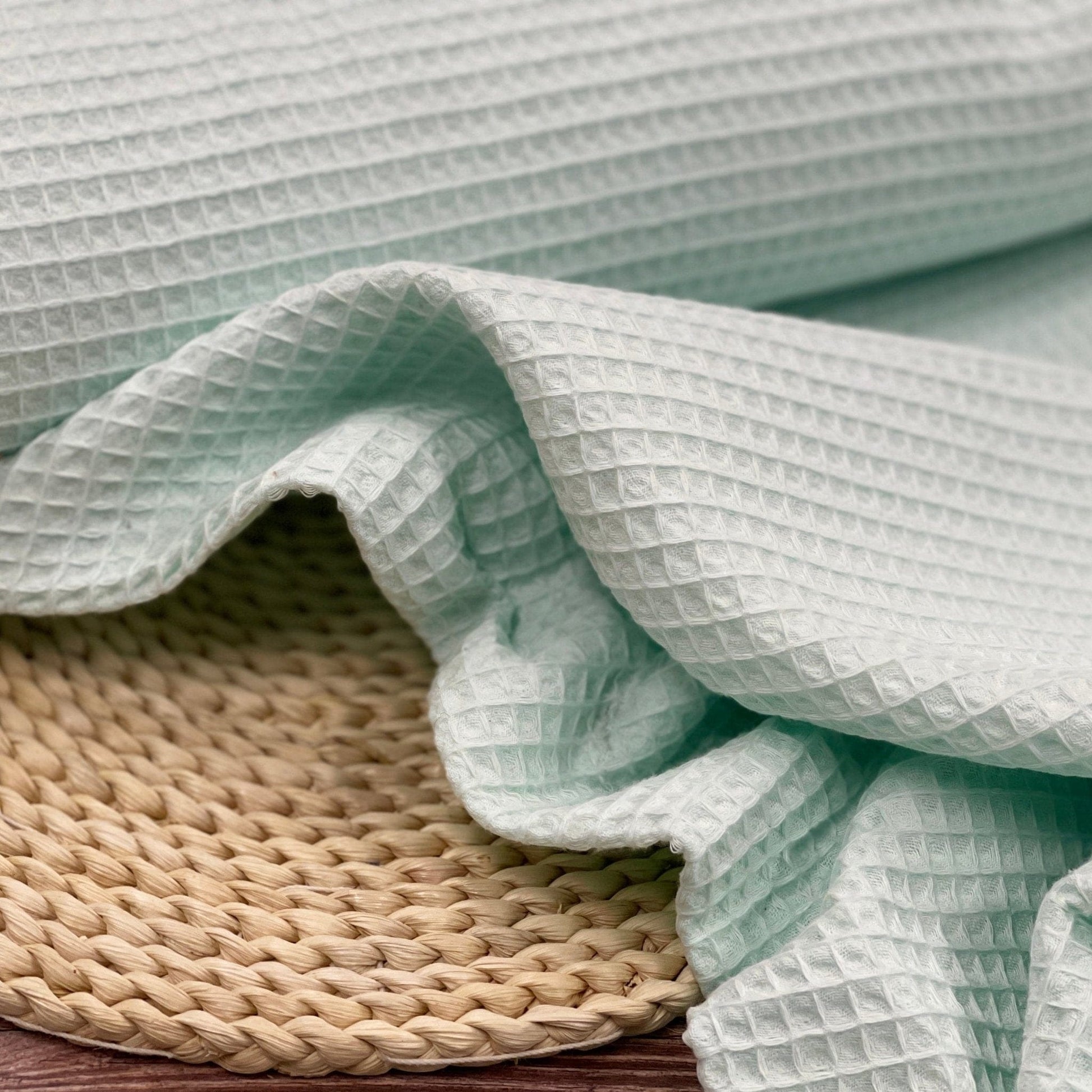 Waffle fabric-mint 230 g/m²