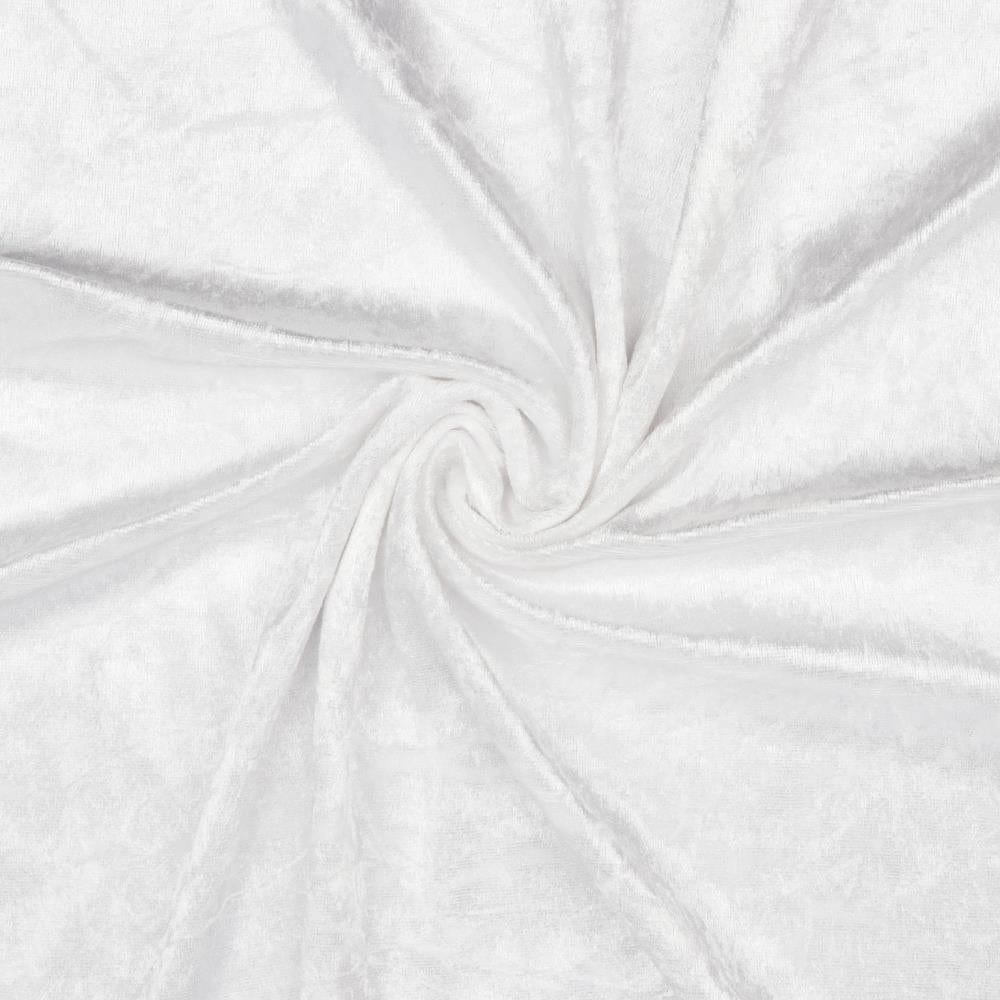 Velour with a crinkle effect-white 160 g/m²