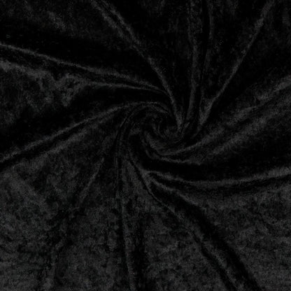 Crinkle-effect velvet - black 160 g/m²