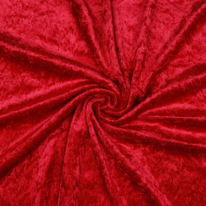 Crinkled-effect velour - red 160 g/m²