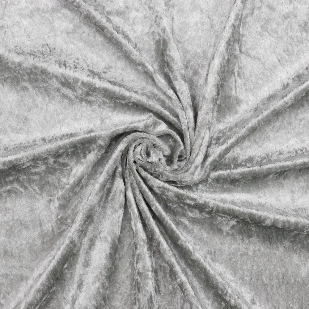 Velour with a crinkled effect-silver 160 g/m²